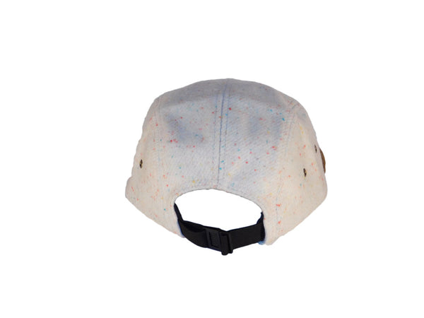 No. 312 Speckled Cream Wool 5 Panel Camper With Suede Bill