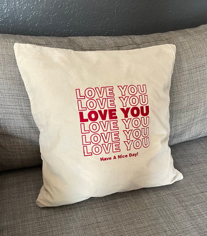 LOVE YOU Velvet Pillowcase